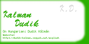 kalman dudik business card